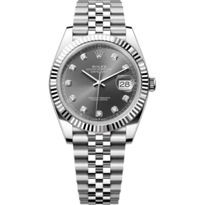 Datejust 41 Rhodium Diamond Dial with Fluted Bezel & Jubilee Bracelet
